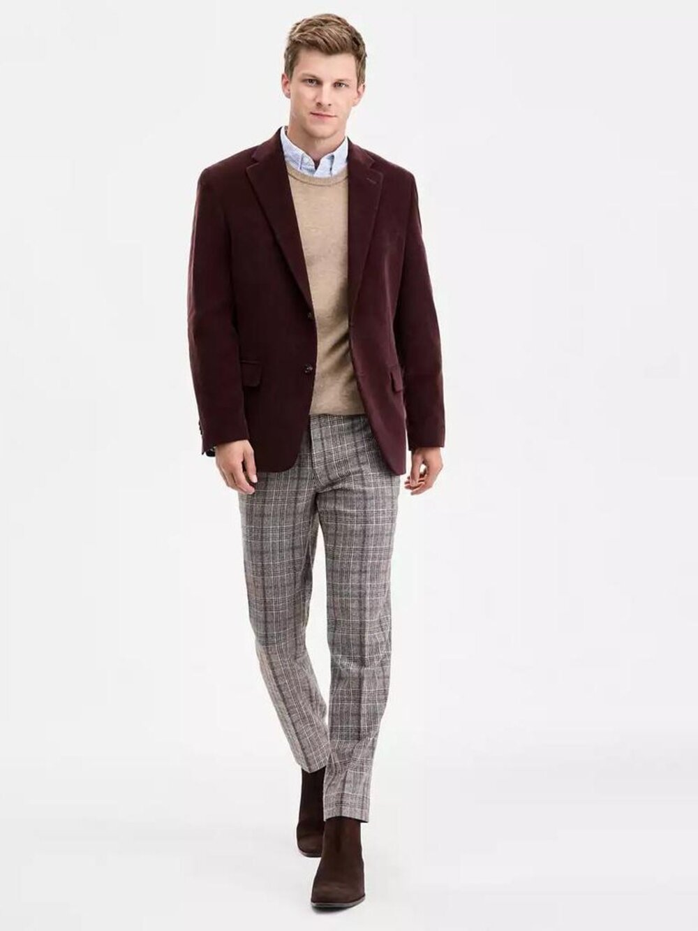 Tommy Hilfiger Daltry Corduroy Sport Coat 44S Chestnut Brown Elbow Patch